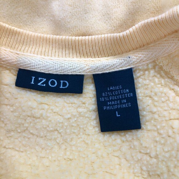 Vintage 90s Izod Womens Large Yellow Sweatshirt Classy Preppy Casual Sweater - Picture 4 of 6